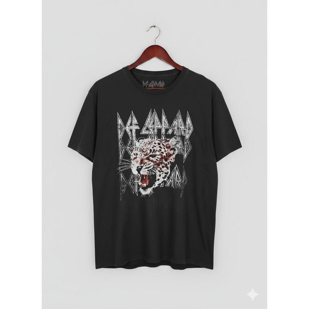 Def Leppard Animal Men’s Black Graphic Tee Shirt T-Shirt 2XL XXL